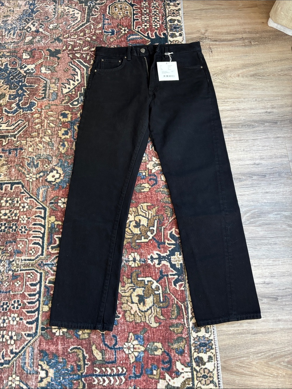 NWT Toteme Black Twisted Seam 100% Cotton Straight-Leg Jeans